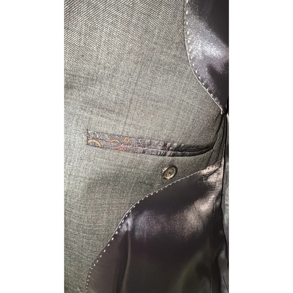 Lauren Gray Textured Suit Jacket Blazer Two Button Lapel Pocket Formal‎